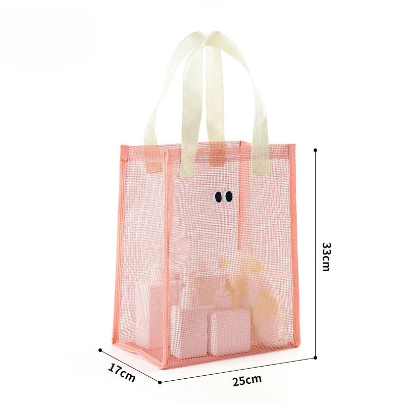 Sand-free mesh beach tote for kids, quick-drying and waterproof for swimwear