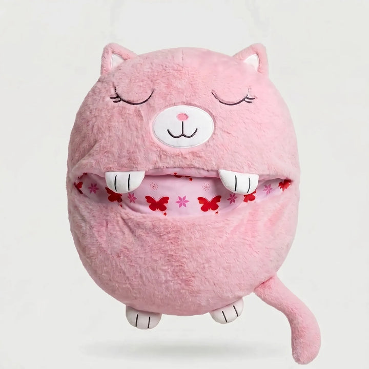 Engaging animal character plush sleep sack, acts as a pillow & cozy bedding for kids' adventures.