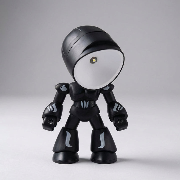 Child-safe Luminobot robot lamp, a colorful LED night light and reading lamp for kids' bedrooms.