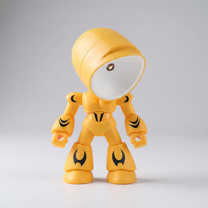 Modern robot-shaped LED lamp for kids, serving as a bright reading light and gentle night light.