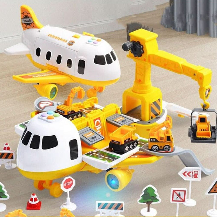 Colorful SkyQuest kids' playset with airplanes & various vehicles for endless adventure and creative fun.