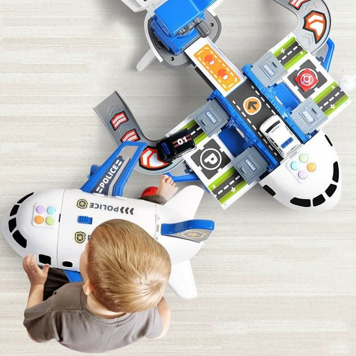 Imaginative SkyQuest airplane toy and vehicle set, designed for creative kids' preschool and toddler play.