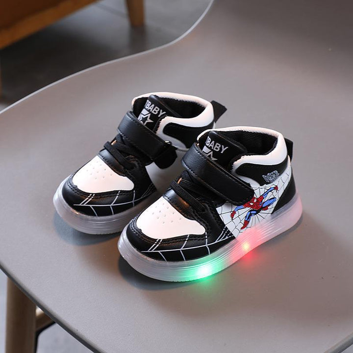 Stylish Spiderman light-up sneakers for kids' everyday adventures. Comfortable, durable superhero footwear for children.