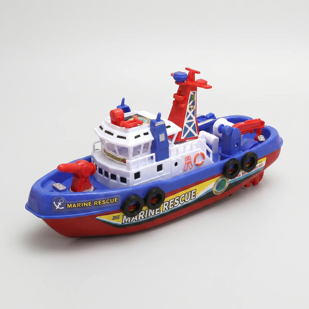 Little firefighters will love this water-spraying rescue fireboat bath toy for toddlers; great for water play.