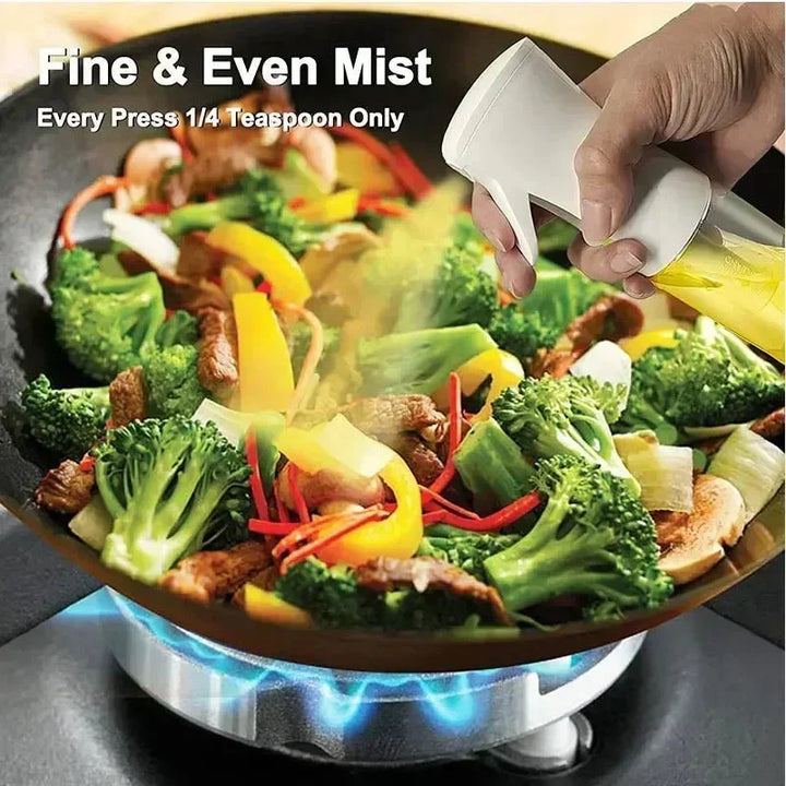 Precise oil sprayer for healthy cooking & baking, an essential kitchen tool for olive oil & vinegar.