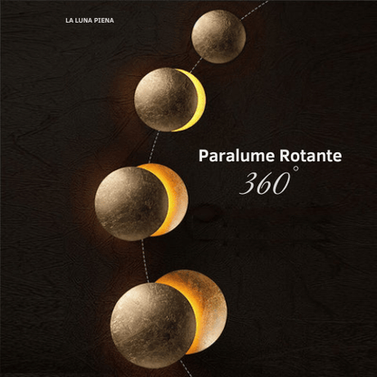 "Lampada da parete design eclisse, luce soffusa calda, metallo resistente, per atmosfera accogliente in soggiorno o camera."