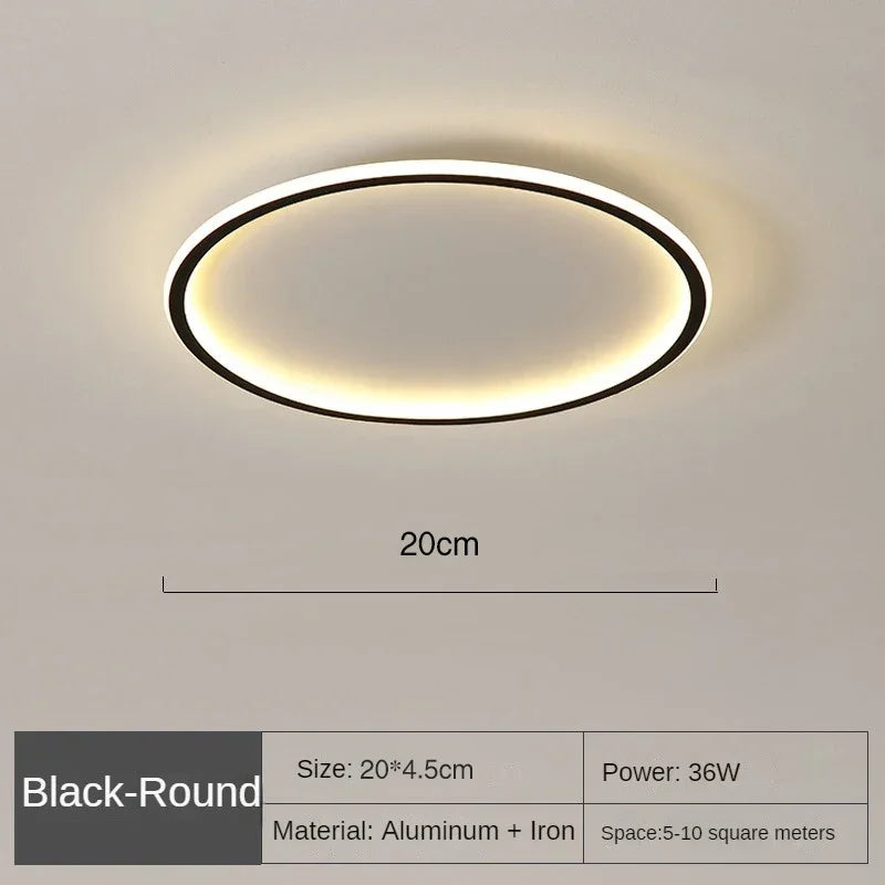 Lampada da soffitto LED moderna, rotonda, design scandinavo, illumina uniformemente senza riflessi, perfetta per interni.