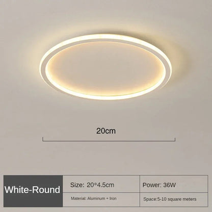 Lampada da soffitto LED moderna, rotonda, design scandinavo, illumina uniformemente senza riflessi, perfetta per interni.