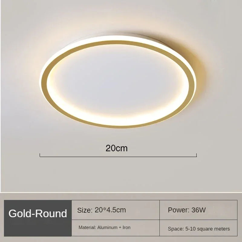 Lampada da soffitto LED moderna, rotonda, design scandinavo, illumina uniformemente senza riflessi, perfetta per interni.