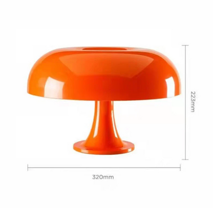 Lampada da tavolo LED design a fungo, moderna ed elegante, luce calda per interni, perfetta per uffici e soggiorni.