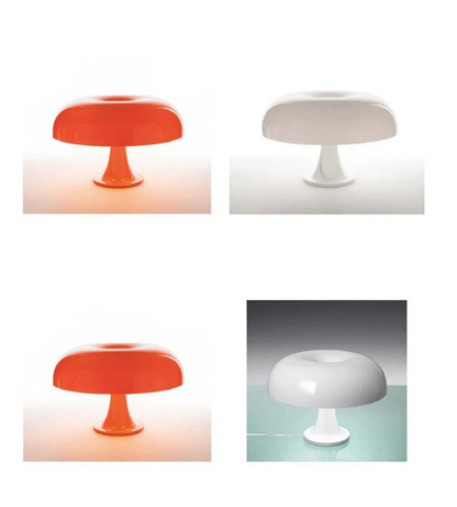 Lampada da tavolo LED design a fungo, moderna ed elegante, luce calda per interni, perfetta per uffici e soggiorni.