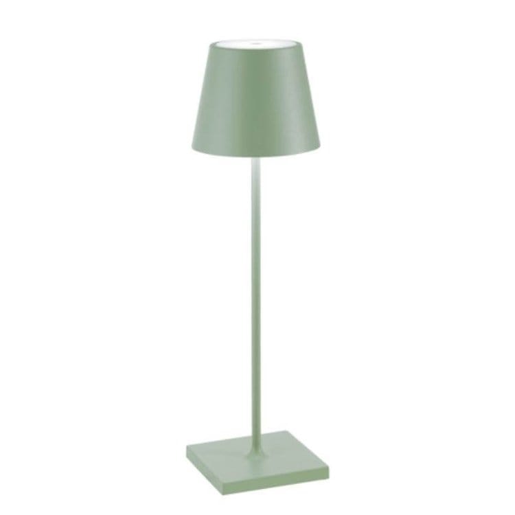 "Lampada da tavolo LED impermeabile con controllo Alexa, design minimalista wireless, luce a 360°, alluminio elegante."