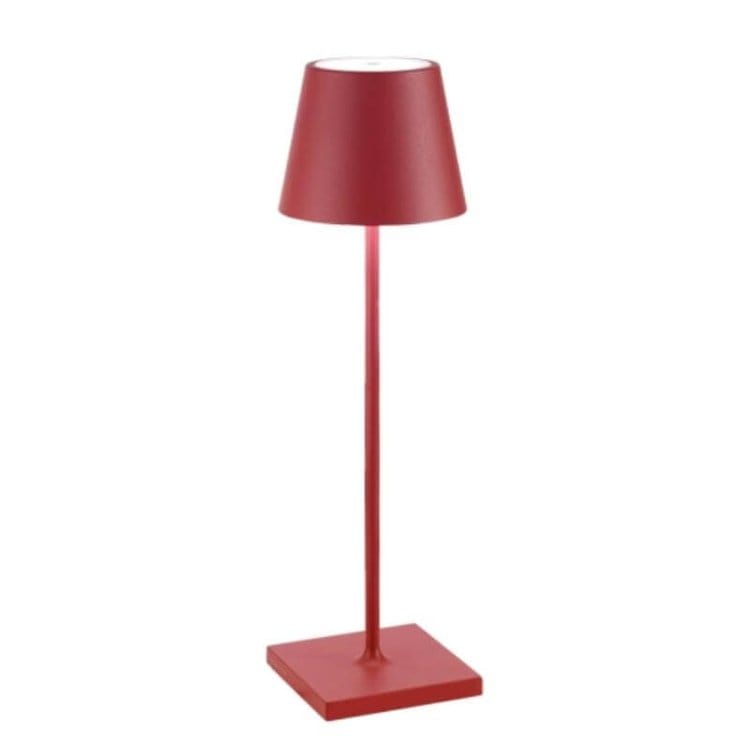 "Lampada da tavolo LED impermeabile con controllo Alexa, design minimalista wireless, luce a 360°, alluminio elegante."