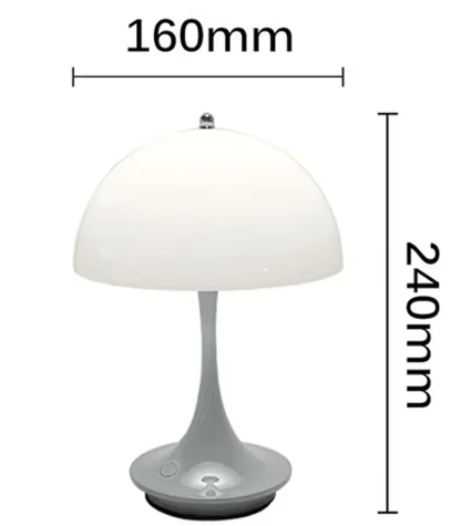 "Lampada da tavolo ricaricabile OPALIS senza fili, design elegante in alluminio, luce LED bianco caldo, versatile e portatile