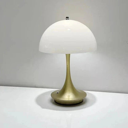 "Lampada da tavolo ricaricabile OPALIS senza fili, design elegante in alluminio, luce LED bianco caldo, versatile e portatile