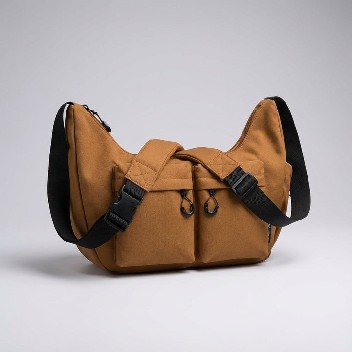 Unisex large canvas travel bag, spacious multi-pocket design for organized everyday carry & adventures.