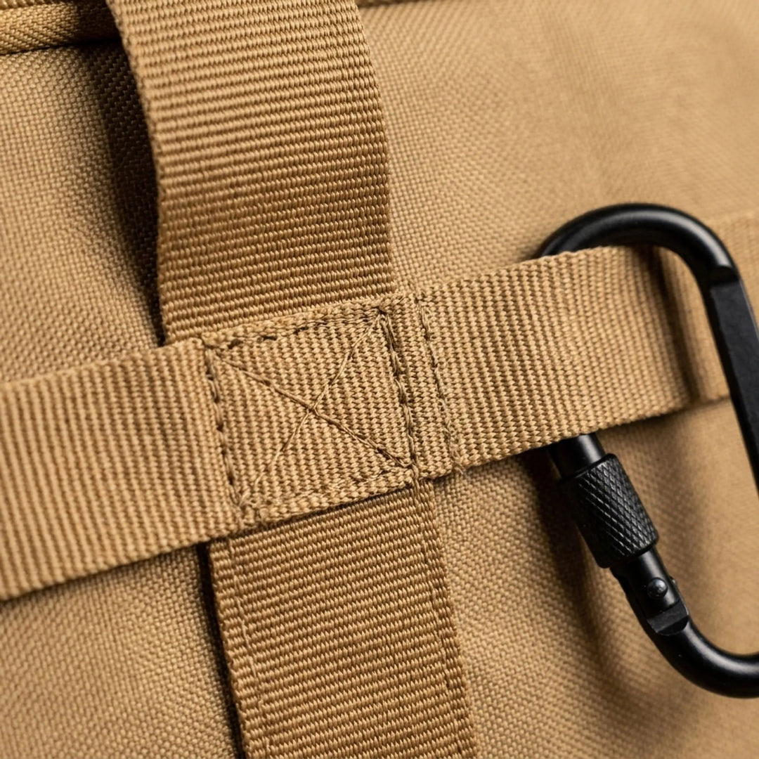 Outdoor camping storage bag for gear organization. Durable, large capacity travel duffel for hiking.