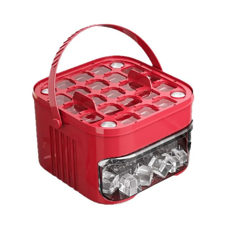 Easy press lid ice cube maker for quick ice. A versatile kitchen accessory for drinks & multi-purpose use.