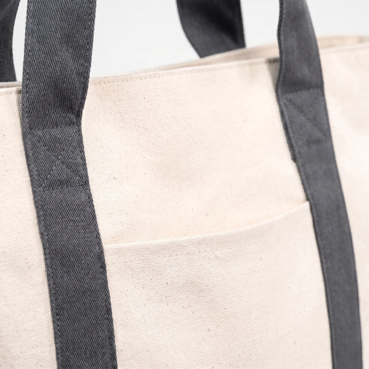 Durable large zippered tote for daily use, great as a multi-purpose shoulder bag.