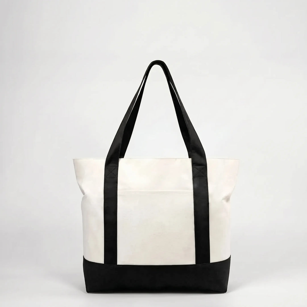 Multi-purpose zippered shopping tote, a spacious and durable bag for daily errands.