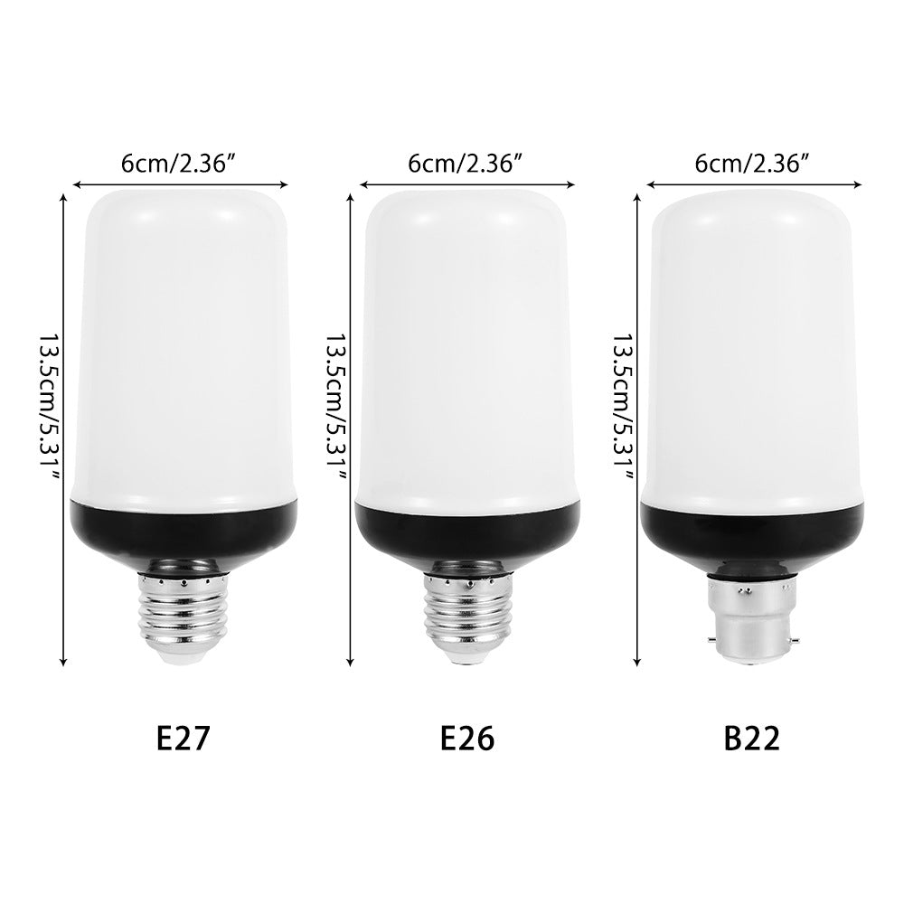 Dynamic fire effect LED bulb, energy-efficient decorative lighting solution.