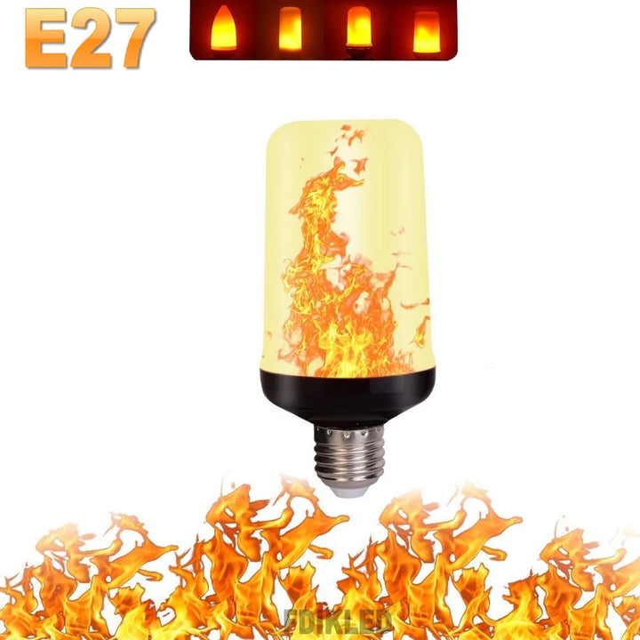 Ambiance LED flame lamp, provides a captivating fire effect for any setting.