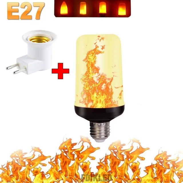 Party decor LED flame bulb, creates a dynamic, safe, and festive fire look.