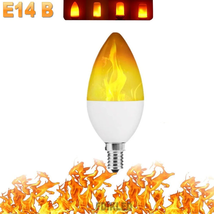 Energy-saving LED flame lamp, long-lasting and beautiful fire effect lighting.