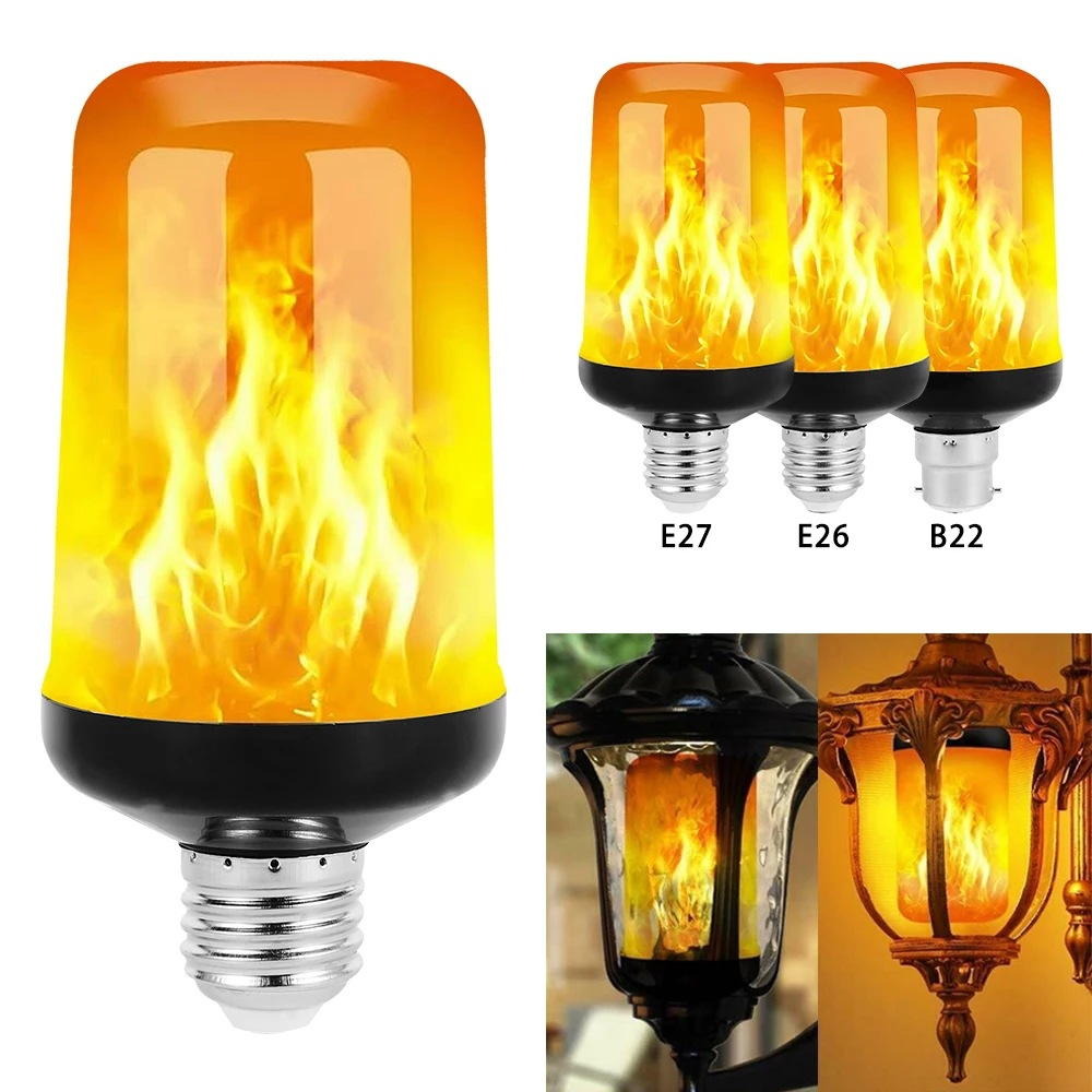 Realistic LED flame lamp, perfect for party decoration & mood lighting.