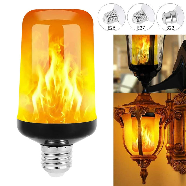 Vibrant LED flame lamp, perfect for creating a festive atmosphere.