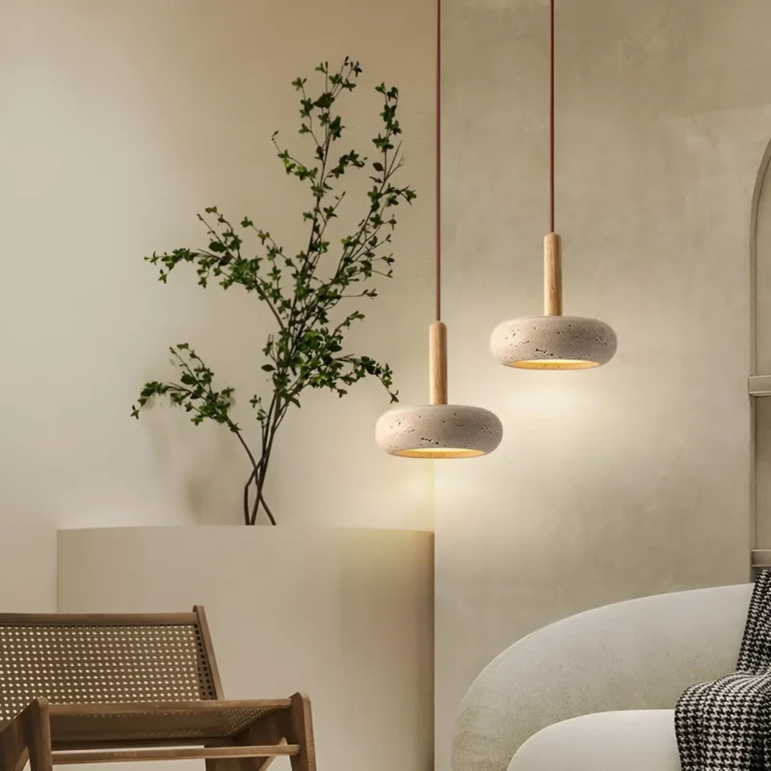 Japanese LED ceiling pendant lamp, perfect for tranquil home lighting, traditional or modern.