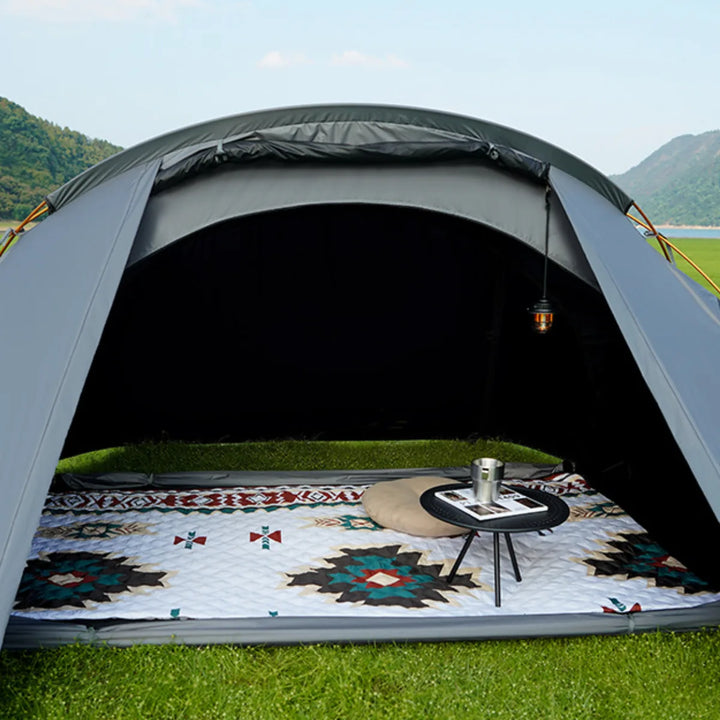 Close-up of lightweight 2-person tent material, highlighting its waterproof and durable features.