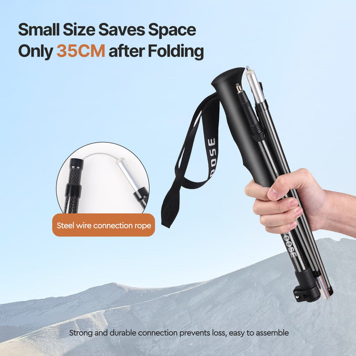 All-weather carbon fiber hiking pole, reliable camping & trekking essential.