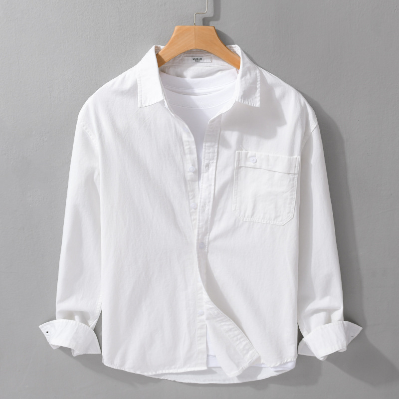 Stylish men's casual button-up shirt. Ideal lightweight long sleeve for summer, office, or relaxed weekend comfort.