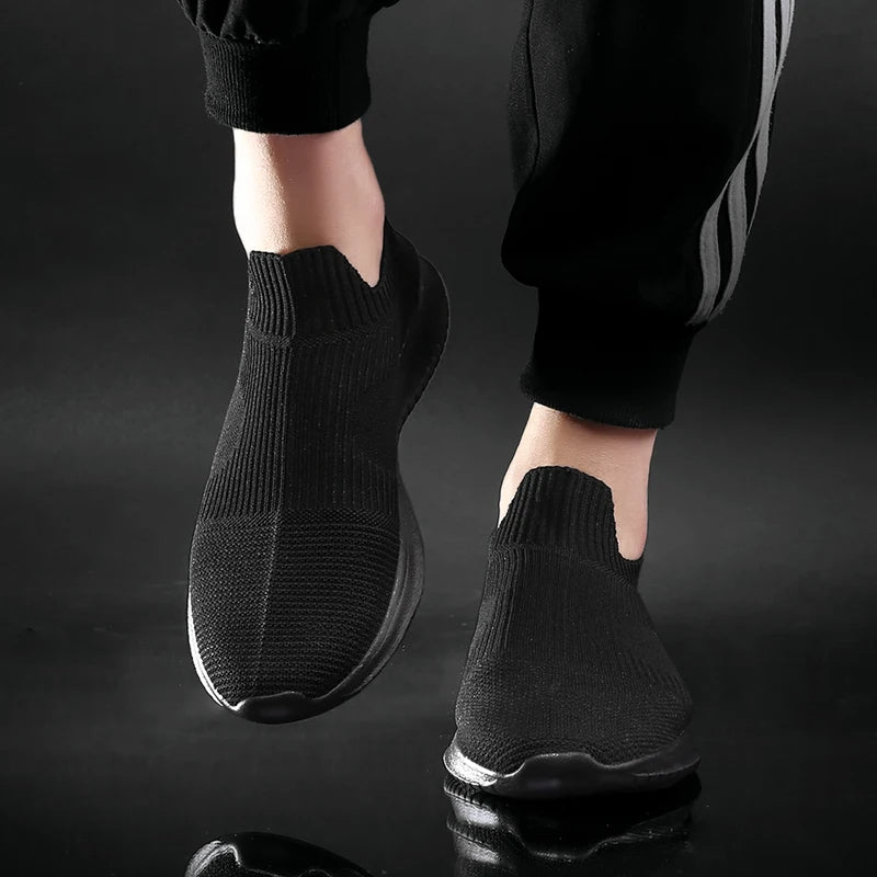 Versatile men's athletic knit sneakers, designed for all-day comfort, running, walking, and gym activities.