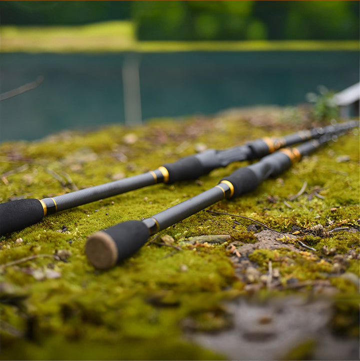 Advanced carbon fiber fishing rod, providing strength and portability for travel.