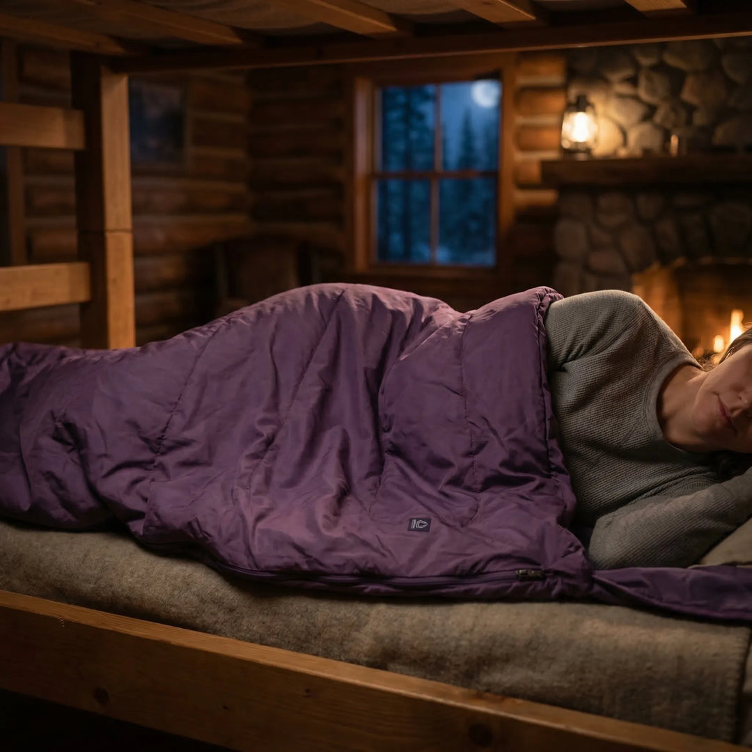 Lightweight travel sleeping bag liner, perfect for camping, hostels, & backpacking adventures. Keeps you cozy.
