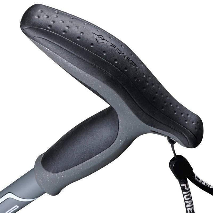 Durable carbon fiber walking sticks with ergonomic grips, ideal for versatile outdoor use