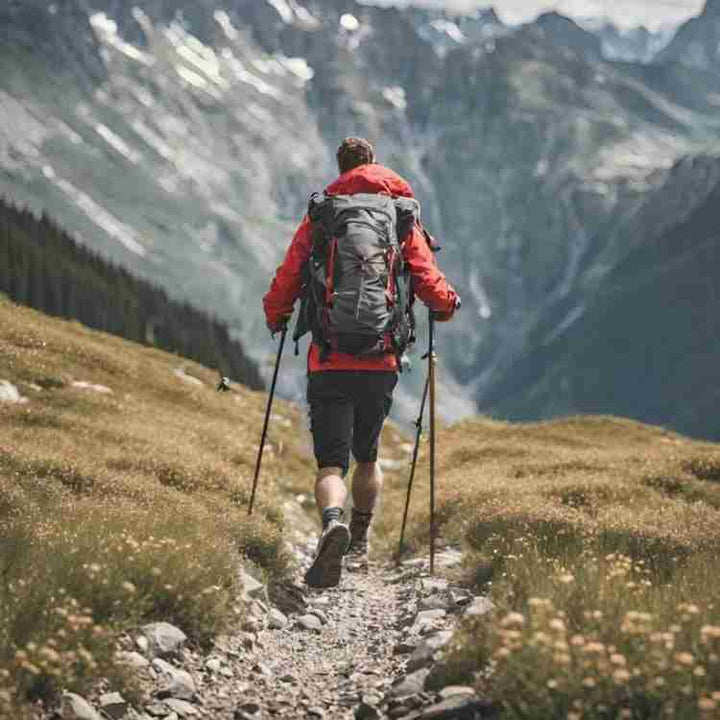 Adjustable carbon fiber trekking poles for all-terrain outdoor gear and walking support