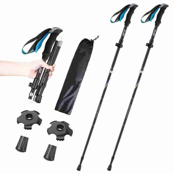 All-terrain carbon fiber walking poles, offering stability and support on trails