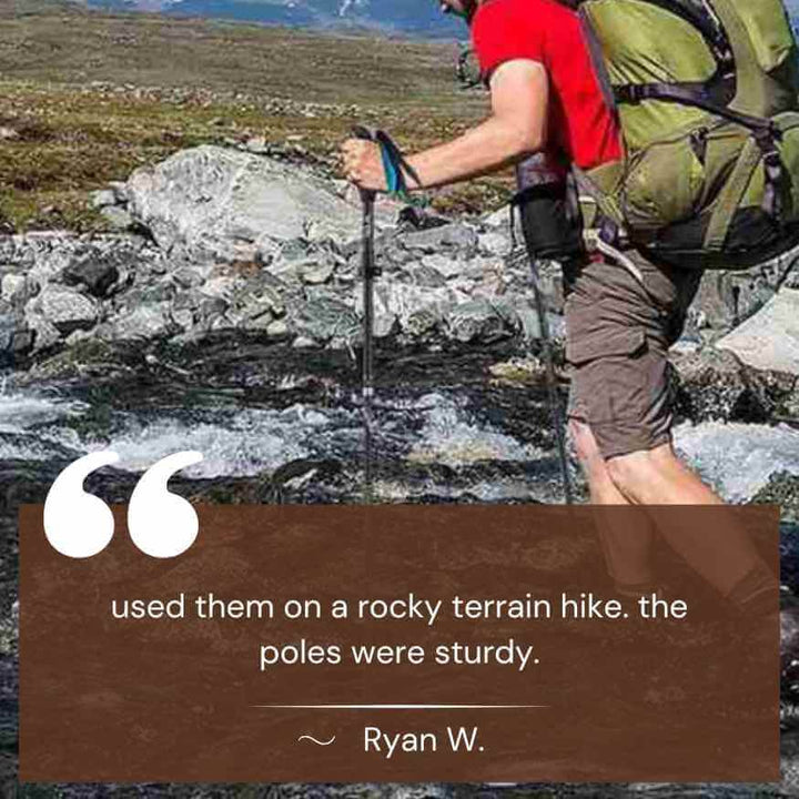 Portable carbon fiber trekking poles, an excellent choice for any hiking or camping trip