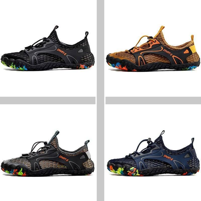 All-weather men's trail shoes with enhanced traction, ideal for hiking and trekking