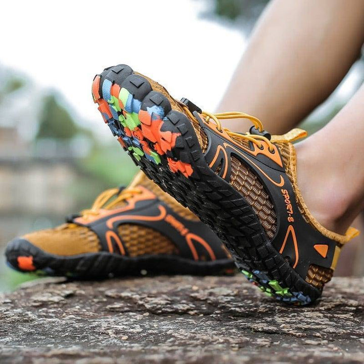 Breathable men's hiking footwear, lightweight design for long-distance trail walking