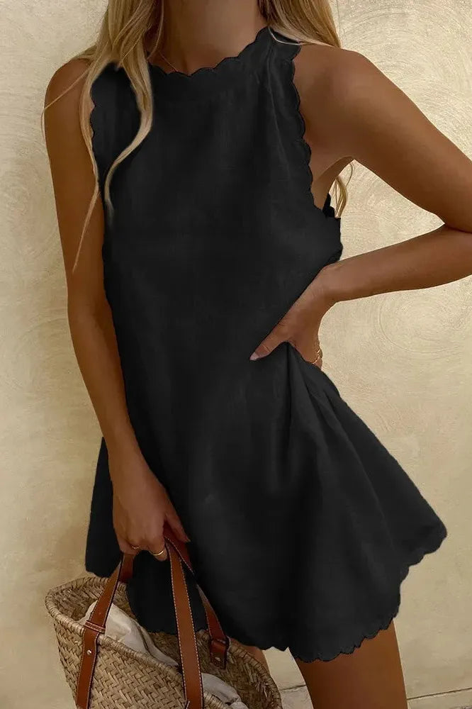 Contemporary Lily women's mini dress, tailored for a chic, elegant, and modern look.