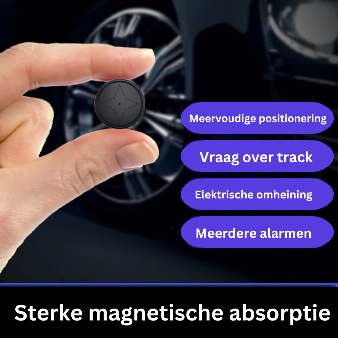 "Localizzatore GPS magnetico compatto per veicoli con design elegante e capacità di tracciamento in tempo reale."