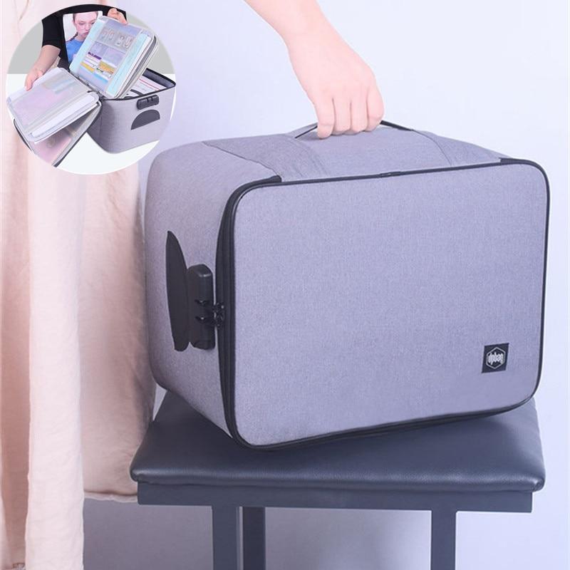Secure black waterproof document case protecting valuables; ideal lockable travel organiser for home or office.