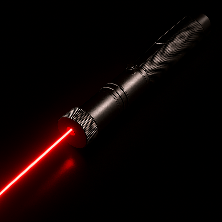Powerful red laser pointer with safety lock, ideal presentation tool & stargazing gadget. Adjustable focus.