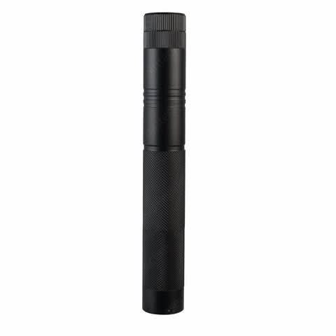 Adjustable focus long-range green laser pointer, rechargeable with integrated safety lock for outdoor use.