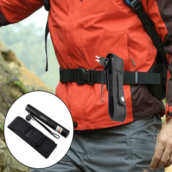 High-power long-range laser pointer gadget, rechargeable, adjustable focus, and safety lock for outdoor use.