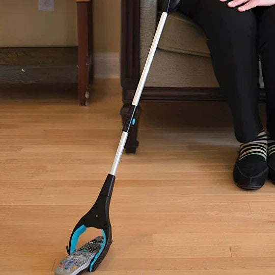 Long reach grabber tool, extendable & rotating, lightweight for easy pick-up and household tasks.